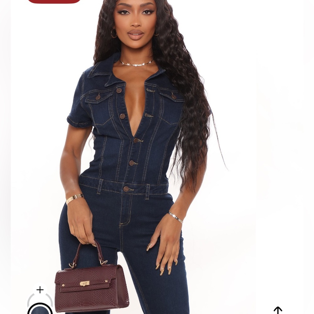 SALE “Fashion Nova Women's Dark Blue Denim Overalls